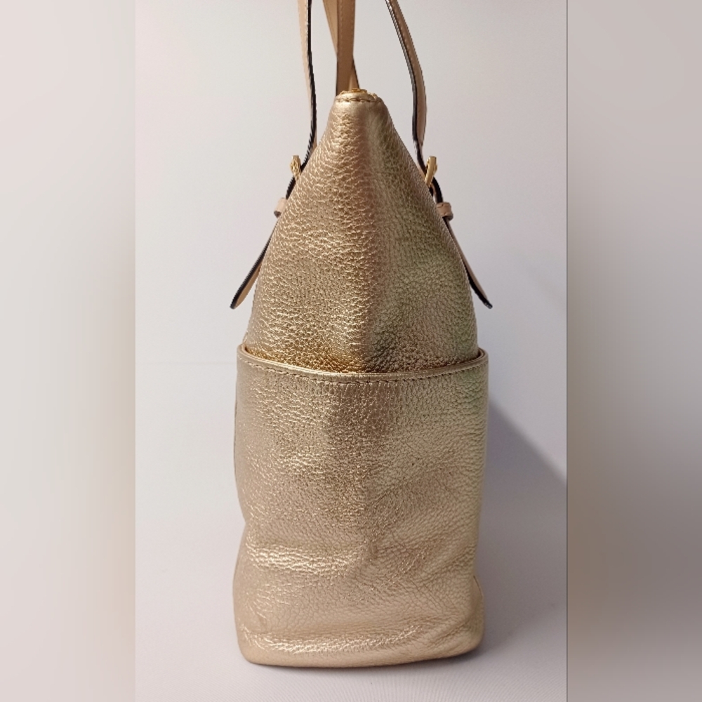 Michael Kors Gold Leather Jet Set Top Zip Tote EUC $343 Retail - Picture 7 of 15